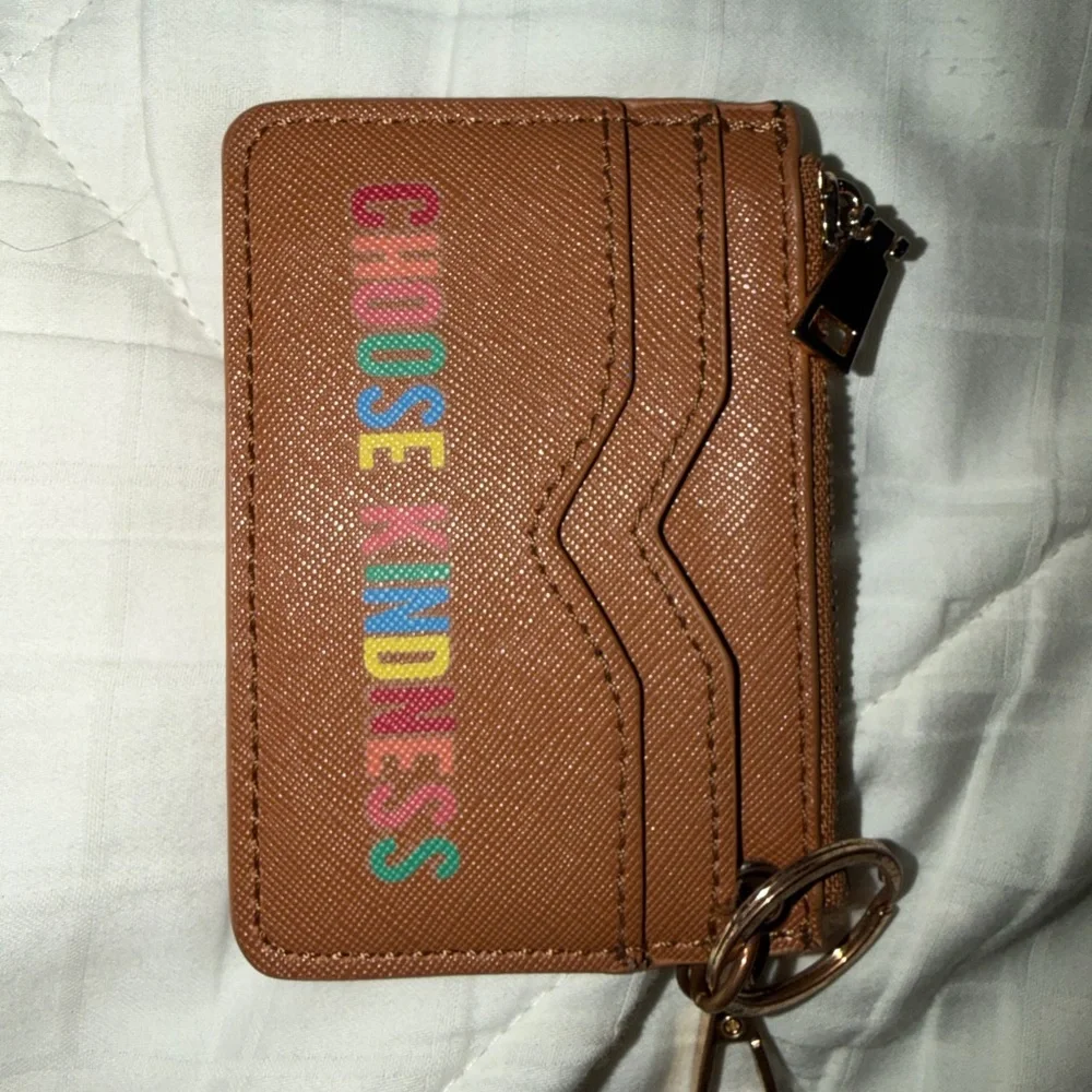 Choose Kindness Brown Card Wallet Keyring